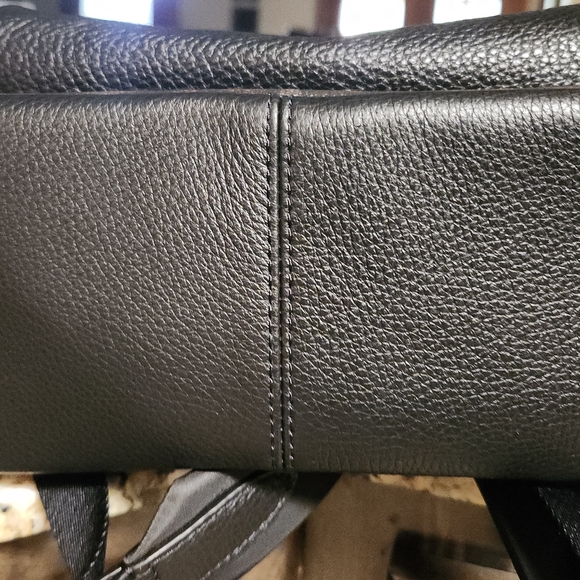 Coach Women\'s Black and Brown Leather Backpack purse (Brand New Never used)